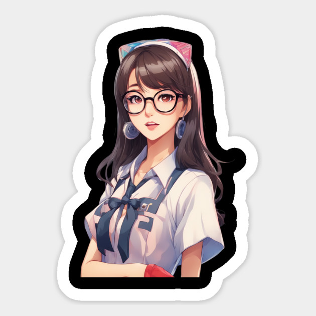 Nerd Asian Schoolgirl Magnet by animegirlnft