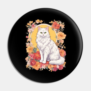 Flowers Cat Pin