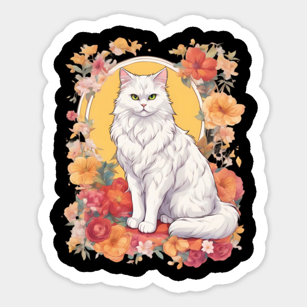 Flowers Cat Sticker by animegirlnft