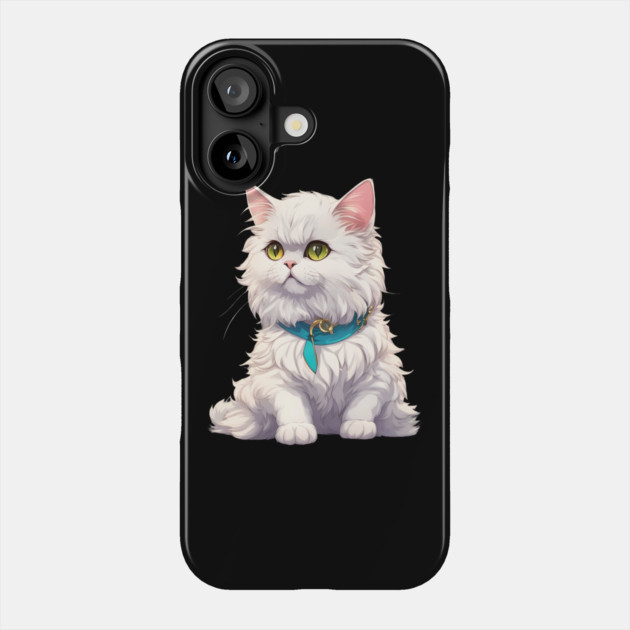 White Persian Cat Phone Case by animegirlnft