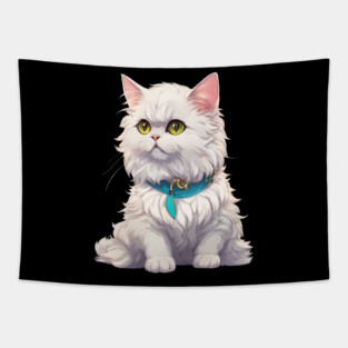 White Persian Cat Tapestry
