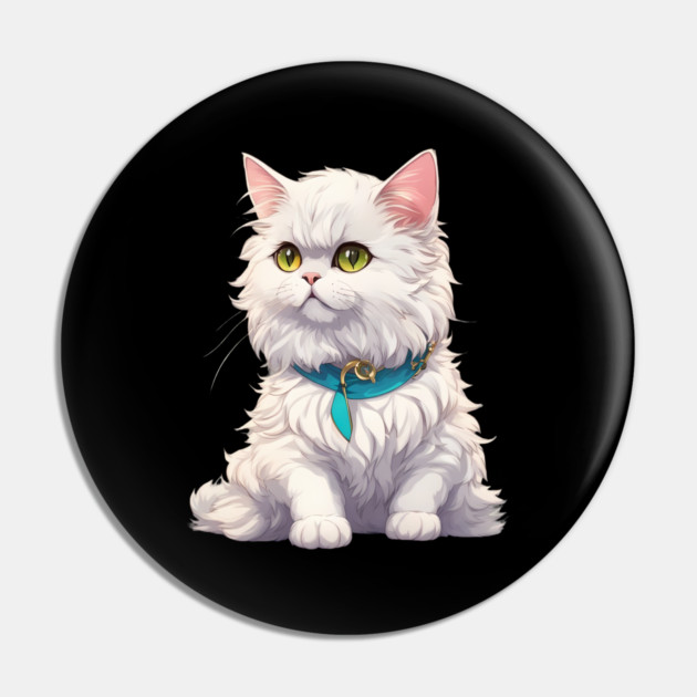White Persian Cat Pin by animegirlnft