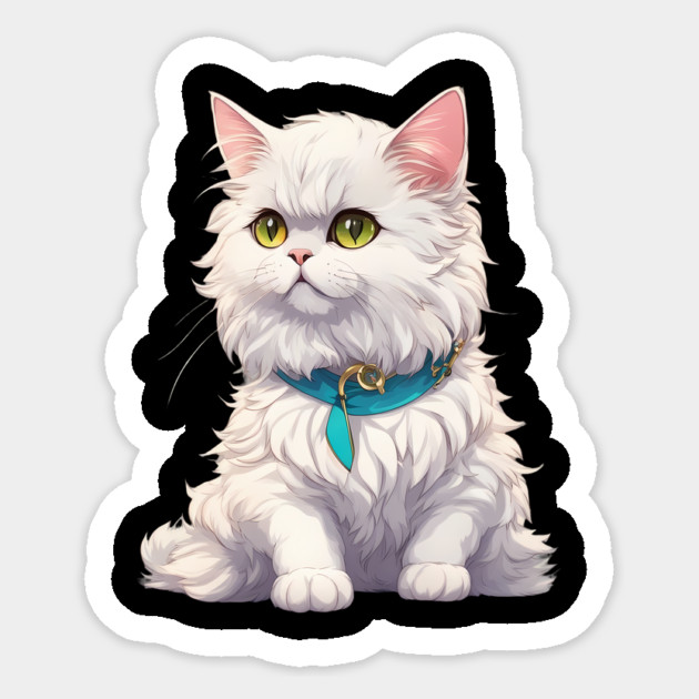 White Persian Cat Sticker by animegirlnft