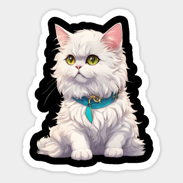 White Persian Cat Magnet by animegirlnft