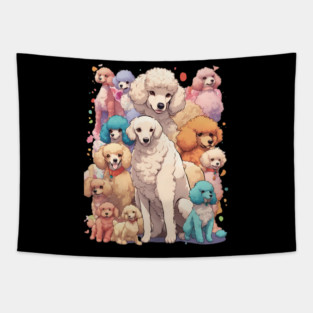 Multicolor Poodel Tapestry