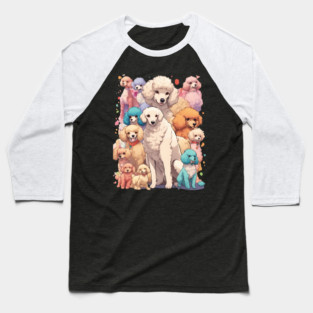 Multicolor Poodel Baseball T-Shirt
