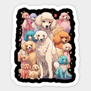 Multicolor Poodel Sticker