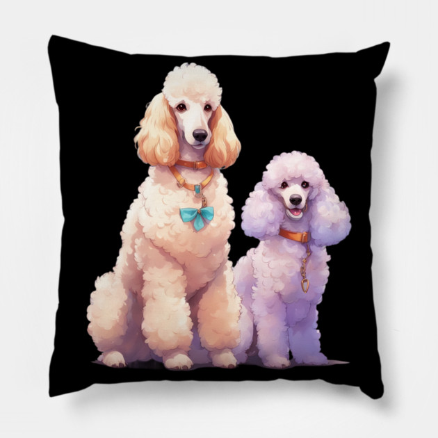 Pink Purple Poodle Pillow by animegirlnft