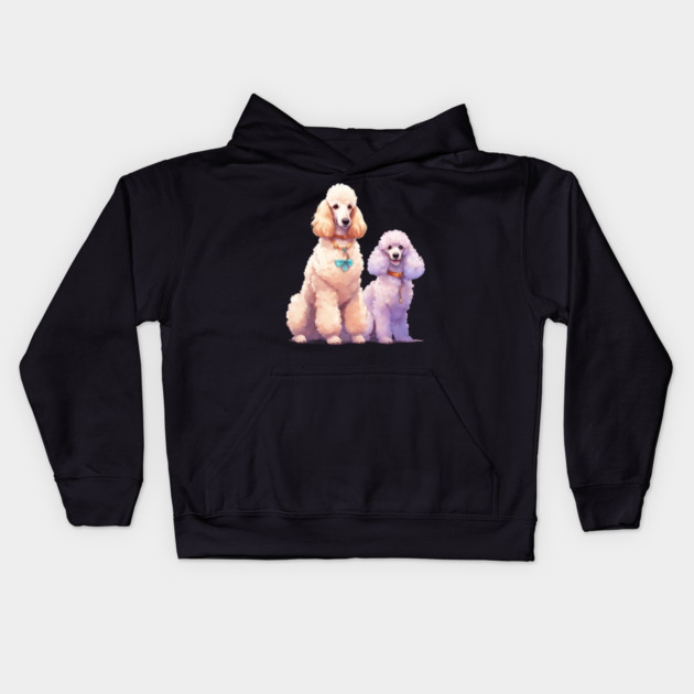 Pink Purple Poodle Kids Hoodie by animegirlnft