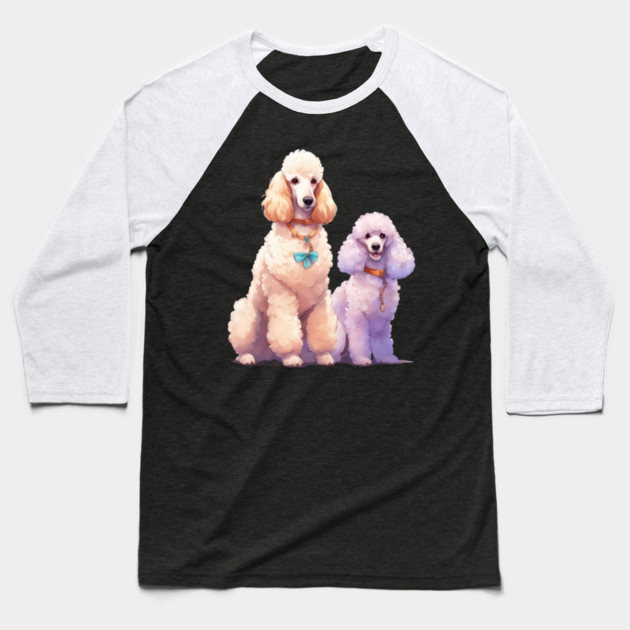 Pink Purple Poodle Baseball T-Shirt by animegirlnft
