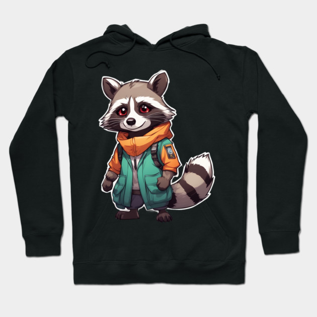 Raccoon Cartoon Hoodie by animegirlnft