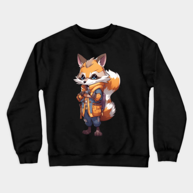 Raccoon Anime Crewneck Sweatshirt by animegirlnft