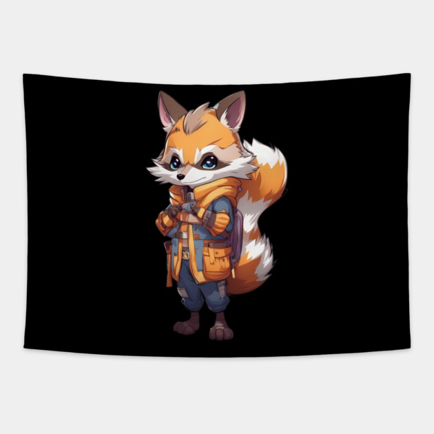 Raccoon Anime Tapestry by animegirlnft