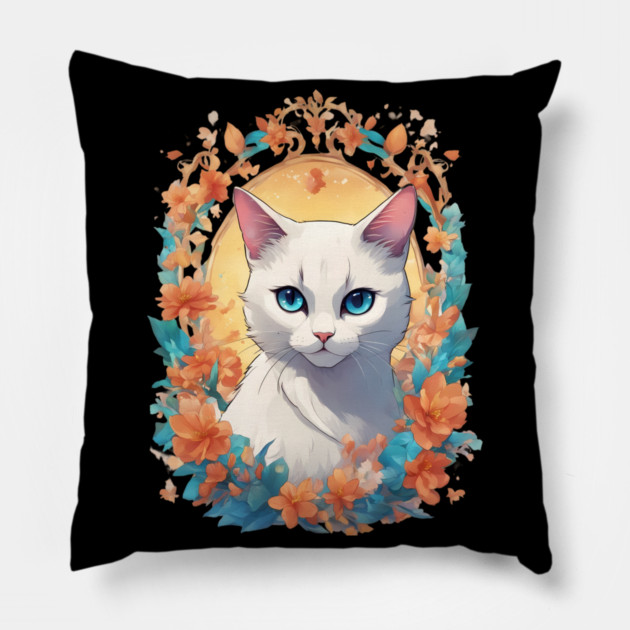 Cartoon Cat Pillow by animegirlnft