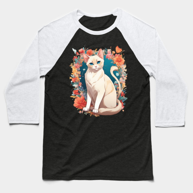 Anime Cat Baseball T-Shirt by animegirlnft