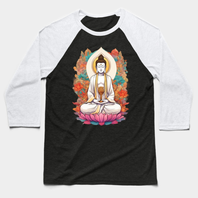 Buddha Enlightenment Baseball T-Shirt by animegirlnft