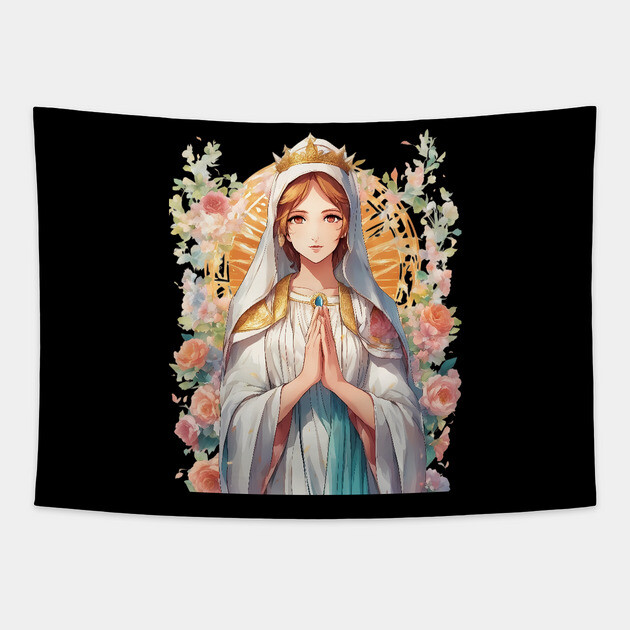 Immaculate Heart of Mary Tapestry by animegirlnft