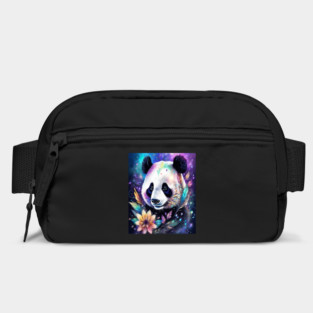 Fantasy, Watercolor, Panda Bear With Flowers and Butterflies Bag