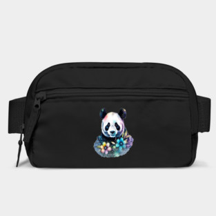 Fantasy, Watercolor, Panda Bear With Flowers and Butterflies Bag