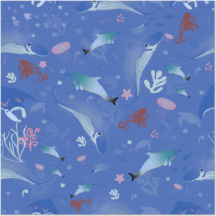 Under the water Sea life 2 Posters and Art