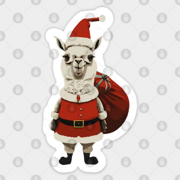 Christmas Funny Cute Llama Sticker by Megadorim