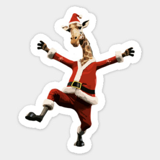 Christmas Funny Cute Giraffe Sticker