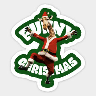 Funny Christmas, Funny Cute Giraffe Sticker