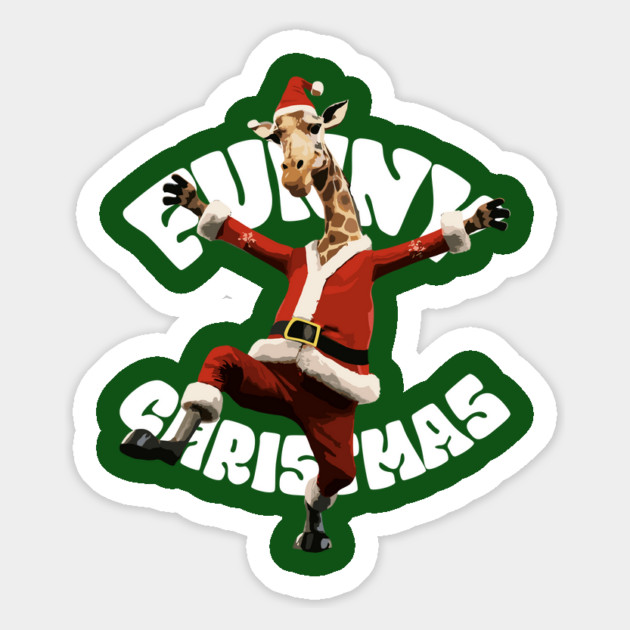 Funny Christmas, Funny Cute Giraffe Magnet by Megadorim