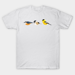 Nuthatch, Chickadee, and Goldfinch T-Shirt