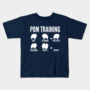 Pom Training Pomeranian Dog Tricks Kids T-Shirt