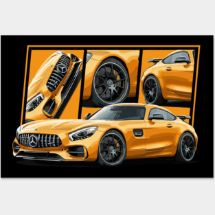 Mercedes AMG GT R Car Art Funny Gift Posters and Art