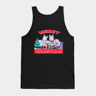 Dog Merry Christmas White German Shepherd Dog Family Holiday Fun Tank Top