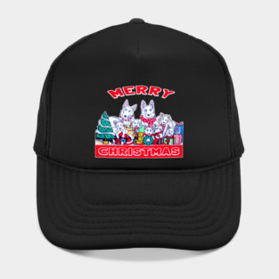 Dog Merry Christmas White German Shepherd Dog Family Holiday Fun Hat