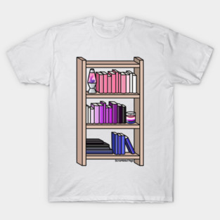 Gender Fluid Pride Bookcase T-Shirt