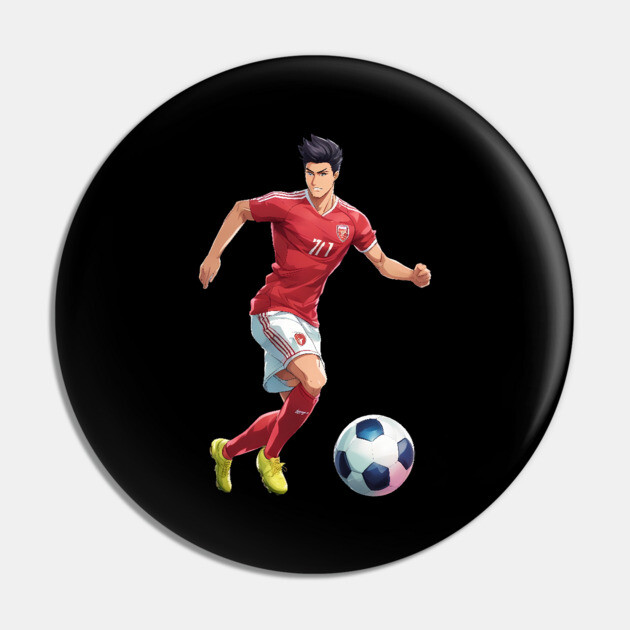 Football Run Kick Goal Pin by animegirlnft