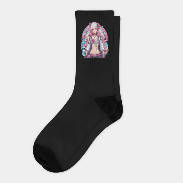 Warrior woman with a badass attitude Socks by animegirlnft