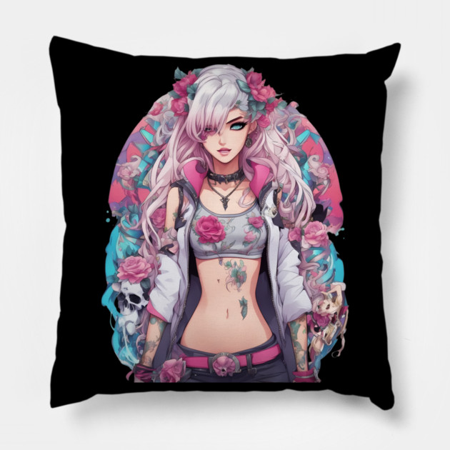 Warrior woman with a badass attitude Pillow by animegirlnft