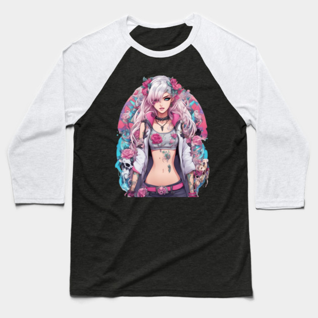 Warrior woman with a badass attitude Baseball T-Shirt by animegirlnft