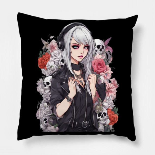 Introvert Loner Girl Pillow by animegirlnft