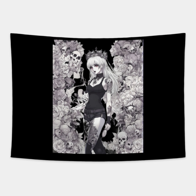 The outsider loner girl Tapestry by animegirlnft