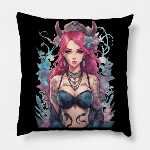 She is evil, Devil Pillow by animegirlnft
