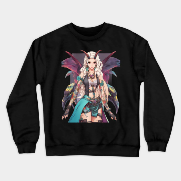 Woman of darkness and evil Crewneck Sweatshirt by animegirlnft