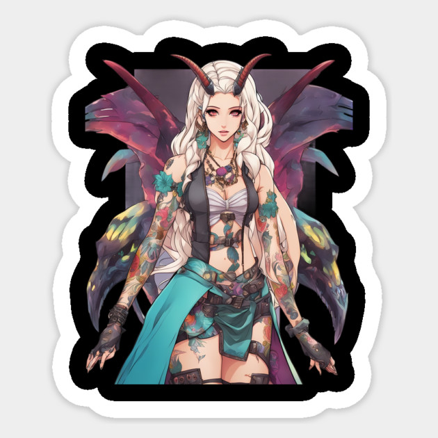 Woman of darkness and evil Sticker by animegirlnft