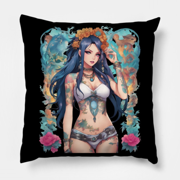 Anime Rock Chick Pillow by animegirlnft