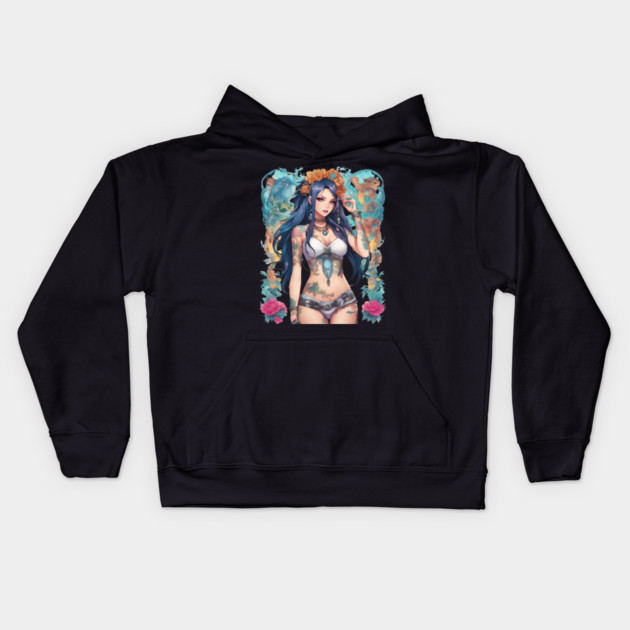 Anime Rock Chick Kids Hoodie by animegirlnft