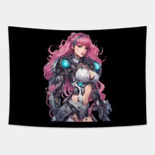 Synthetic Soul Robotic Girl Tapestry