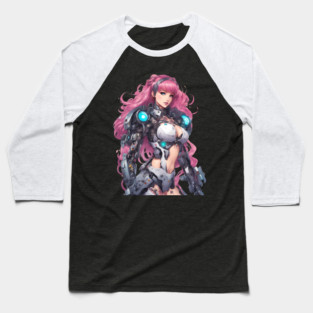 Synthetic Soul Robotic Girl Baseball T-Shirt