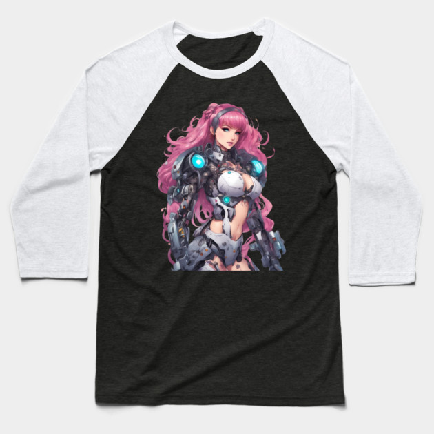 Synthetic Soul Robotic Girl Baseball T-Shirt by animegirlnft