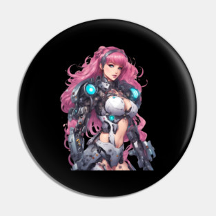 Synthetic Soul Robotic Girl Pin