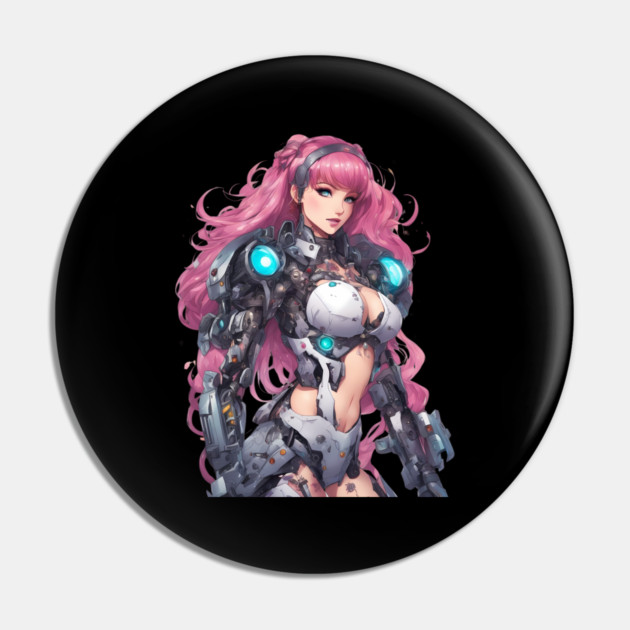 Synthetic Soul Robotic Girl Pin by animegirlnft